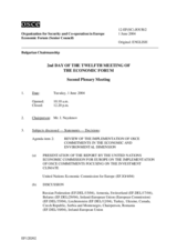 Journal of the 2nd Day of the Twelfth Meeting of the Economic Forum Journal of the 2nd Day of the Twelfth Meeting of the Economic Forum