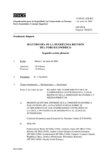 Journal of the 2nd Day of the Twelfth Meeting of the Economic Forum (es)