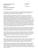 Speech by Ms. Aliya Ishmukhamedova, Economics and Business Education Specialist, Office of Enterprise and Finance, USAID/CAR, delivered at the Session C2 Speech by Ms. Aliya Ishmukhamedova, Economics and Business Education Specialist, Office of Enterprise and Finance, USAID/CAR, delivered at the Session C2
