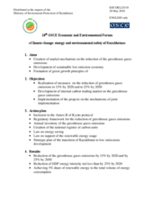 Climate Change, Energy and Environmental Safety of Kazakhstan