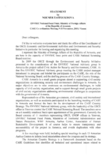 Statement by ENVSEC National Focal Point, MFA of Armenia