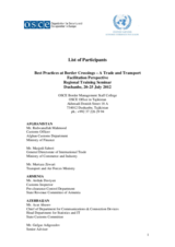 List of participants