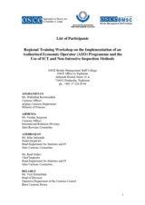 List of participants