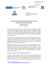 Seminar on Identifying, Restraining and Recovering Stolen Assets in the OSCE Region, Background Paper, Vienna, 3-5 September 2012