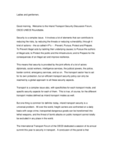 Speech by René Van Bever, Director General of the Belgian Federal Ministry for Public Service Mobility and Transport