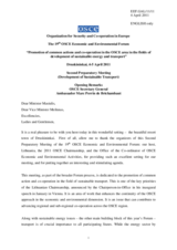 Opening Remarks by OSCE Secretary General Ambassador Marc Perrin de Brichambaut