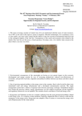 Presentation by Mr. Yessekin, Special Representative, "Green Bridge Partnership Program" on Opportunities for Regional Security and Development