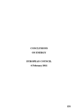 European Council, Conclusions on Energy
