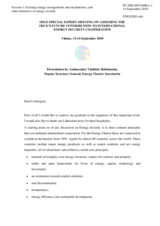 Presentation by Amb. Vladimir Rakhmanin, Deputy Secretary General of the Energy Charter Secretariat