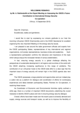 Welcoming Remarks by Mr. A. Rakhmetullin, Kazakh Chairmanship