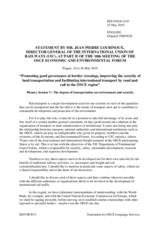 Statement by the Speaker Mr. Jean Pierre Loubinoux, Director General, International Union of Railways (UIC)