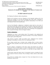Statement by Speaker Mr. Ziauddin Zia, Adviser to the Minister, Ministry of Commerce and Industry, Afghanistan