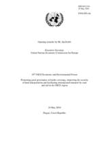 Opening Remarks by Mr. Jan Kubis, UN Under Secretary General and Executive Secretary, UNECE