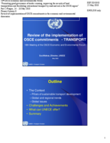 Presentation of the Review Report by Ms. Eva Molnar, Director of Transport Division, UNECE