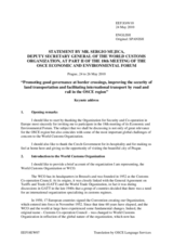 Keynote Address by Mr. Sergio Mujica, Deputy Secretary General, WCO