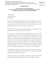 Opening Remarks by H.E. Amb. Kairat Abdrakhmanov, Chairperson of the OSCE Permanent Council, OSCE Chairmanship