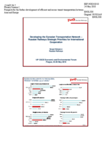 Presentation by Mr. Sergei Stolyarov, JSC Russian Railways