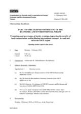 Journal of the Part I of the 18th Meeting of the EEF