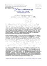 Land Transport, the Glue that Links Economies: Security, Land Transport and Central Asia - the Modern Silk Road by Jenik Radon, The Harriman Institute