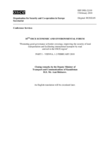 Closing Remarks by the Deputy Minister of Transport and Communications of Kazakhstan, H. E. Mr. Azat Bekturov (ru)