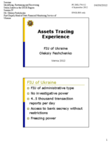 Presentation by Mr. Oleksiy Feshchenko, Financial Monitoring Service