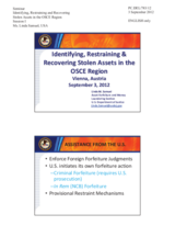 Presentation by Ms. Linda Samuel, Department of Justice