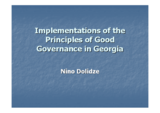 Presentation by Prof. Dr. Nino Dolidze, Head of Public Policy Programme, School of Government, Georgian Institute of Public Affairs