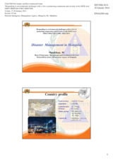 Presentation by Mr. Medraa Munkhuu, Head of the Emergency Management and Coordination Division, National Emergency Management Agency