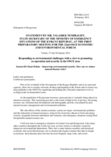 Statement by Mr. Talaibek Temiraliev, State Secretary, Ministry of Emergency Situations