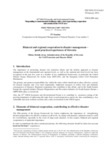 Statement by Ms. Milena Dobnik Jeraj, Head of International Relations and EU Affairs Department, Administration for Civil Protection and Disaster Relief