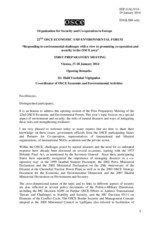 Opening Remarks by Dr. Halil Yurdakul Yigitguden, Co-ordinator of OSCE Economic and Environmental Activities