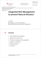 Presentation by Mr. Josef Hess, Vice-Director of Federal Office for the Environment, Head of Forest and Hazard Prevention Divisions