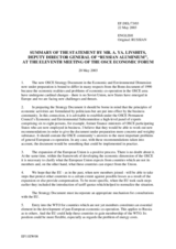 Summary of the statement by Deputy Director General of "Russian Aluminium"