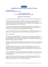 Opening Statement by Goran Svilanovic, Co-ordinator of OSCE Economic and Environmental Activities