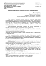 Statement by Amb. Chebeleu, Deputy Secretary General, Organization of the Black Sea Economic Co-operation on Regional Cooperation on Sustainable Energy in the Black Sea Area
