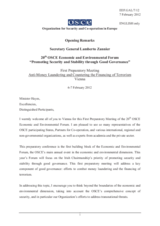 Statement by Amb. Zannier, OSCE Secretary General