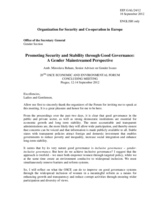 Statement by Amb. Miroslava Beham, OSCE Senior Adviser on Gender Issues