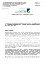 Statement by the Ministry of Energy and Natural Resources, General Directorate of Renewable Energy