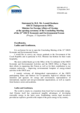 Statement by H.E. Mr. Leonid Kozhara, OSCE Chairperson-in-Office, Minister of Foreign Affairs