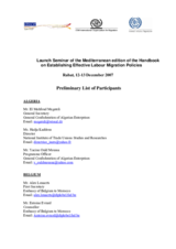 Preliminary list of participants