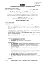 Annotated agenda of the Thirteenth Meeting of the OSCE Economic Forum