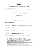 Draft annotated agenda for the first preparatory conference for the 14th OSCE Economic Forum