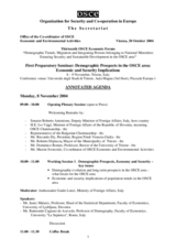 Annotated agenda, organizational modalities and background charts and papers for the First Preparatory Seminar for the Thirteenth OSCE Economic Forum, Trieste