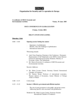 Agenda, Conference on Globalization