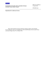 Consolidated Summary of the 4th Meeting of the Economic Forum