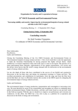 Concluding Remarks by Mr. Halil Yurdakul Yigitguden, Co-ordinator of OSCE Economic and Environmental Activities