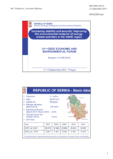 Presentation by Mr. Dejan Trifunovic, Assistant Minister, Development and Environmental Protection, Ministry of Energy