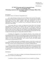 Welcoming Remarks by H.E. Jan Kohout, Minister of Foreign Affairs