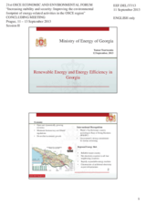 Contribution by Ms. Tamar Tsurtsumia, Ministry of Energy