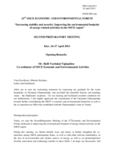 Opening Remarks by Mr. Halil Yurdakul Yigitgüden, Co-ordinator